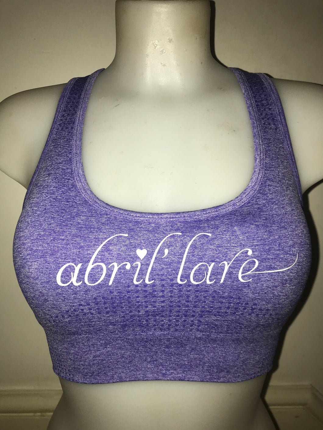 Purple abril'lare active wear sports bra